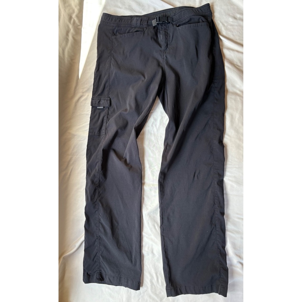 Prana Zion Black Hiking Pants Mens Large Built-in Belt Cargo Pocket Outdoor - Picture 6 of 7